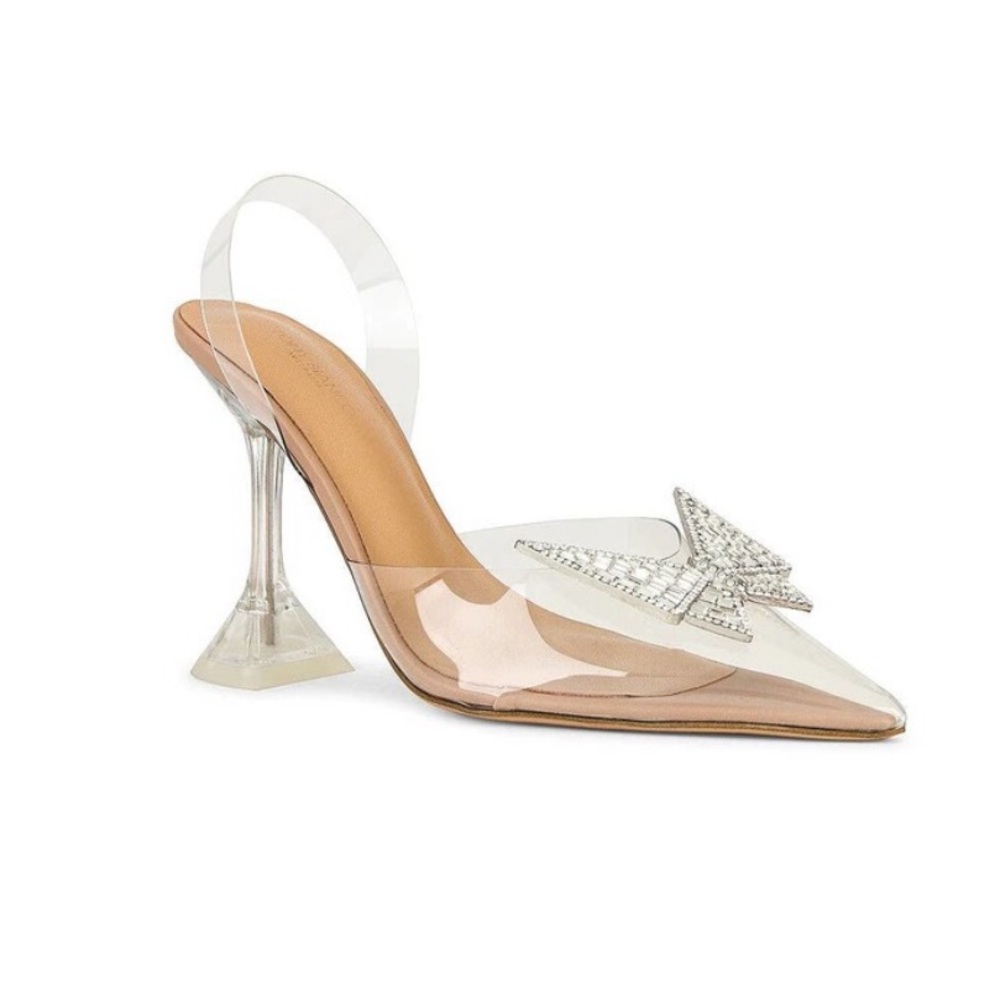 Olivia Jaymes Clear Pumps With Embellishment bow accent